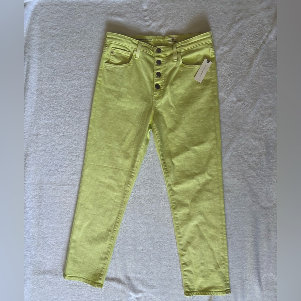 AG Adriano Goldschmied Jeans Isabelle Button-Up High Rise Straight Crop Ankle 29